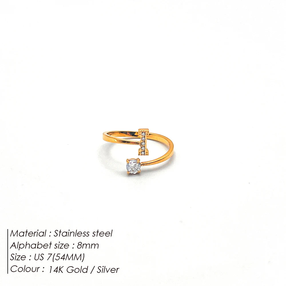 Shiny Letter Ring onesize