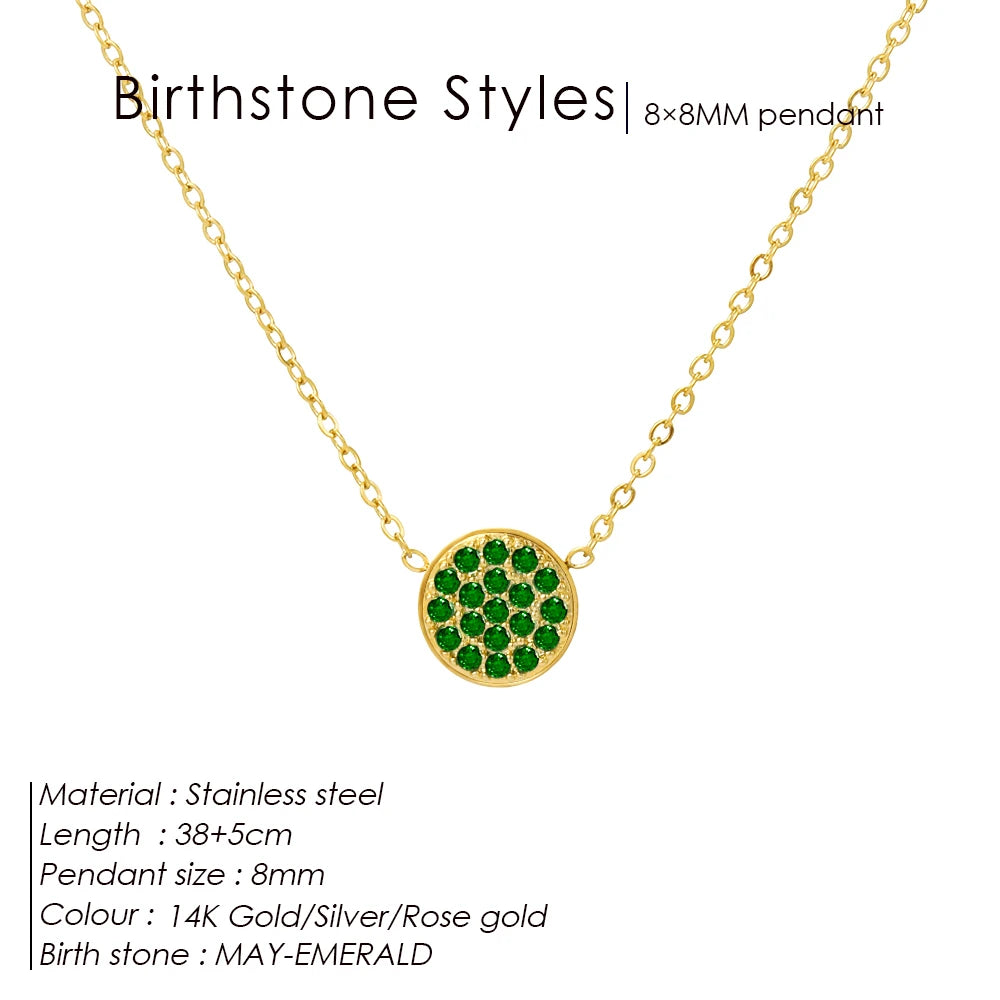 Birthstone Crystal Dot Kette