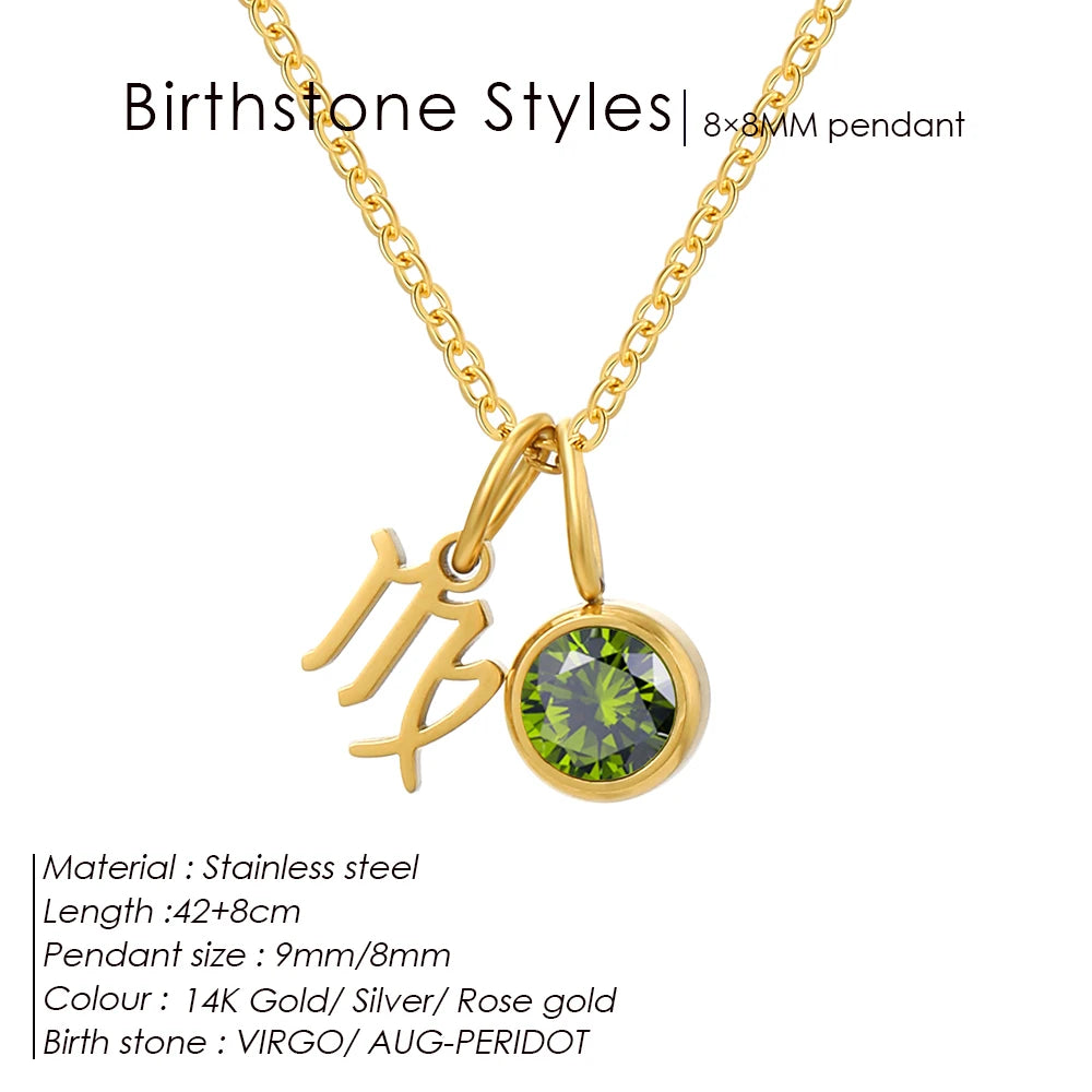 Birthstone Constellation Double Charm Kette