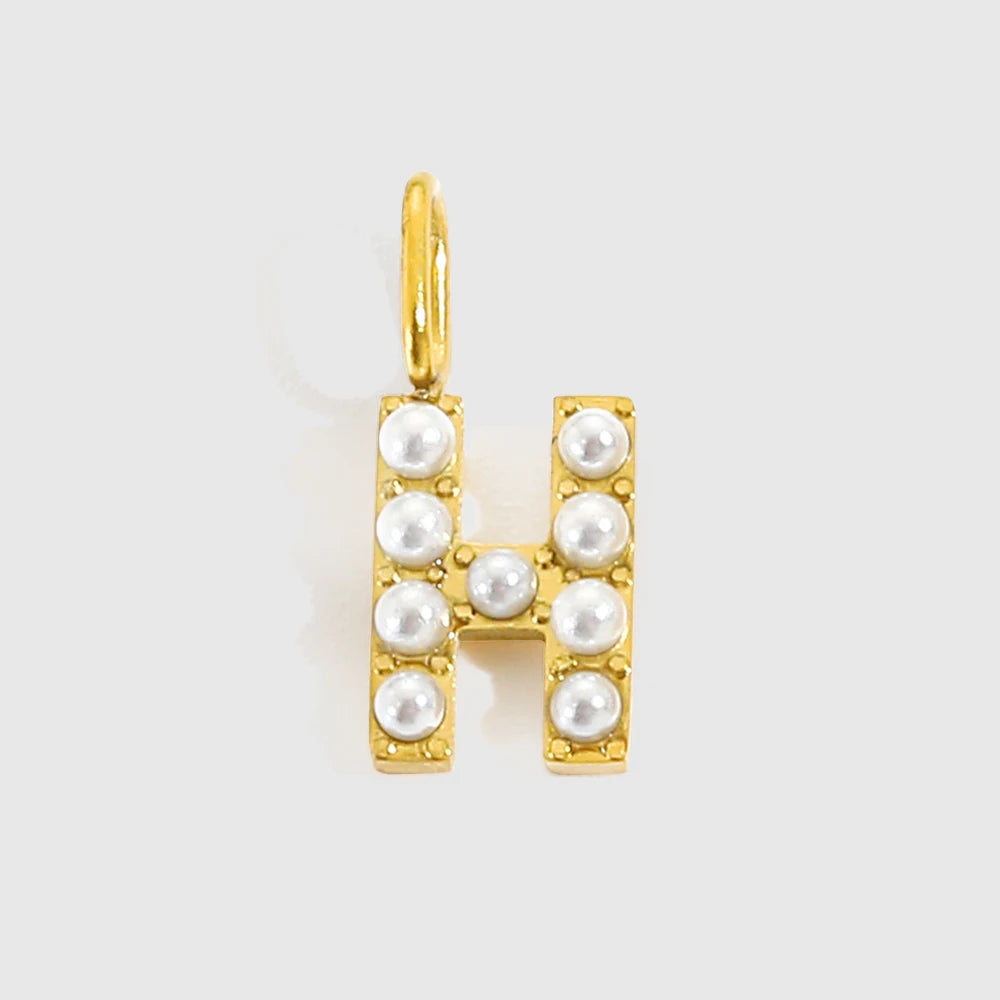 vegan Letter Pearl Charm