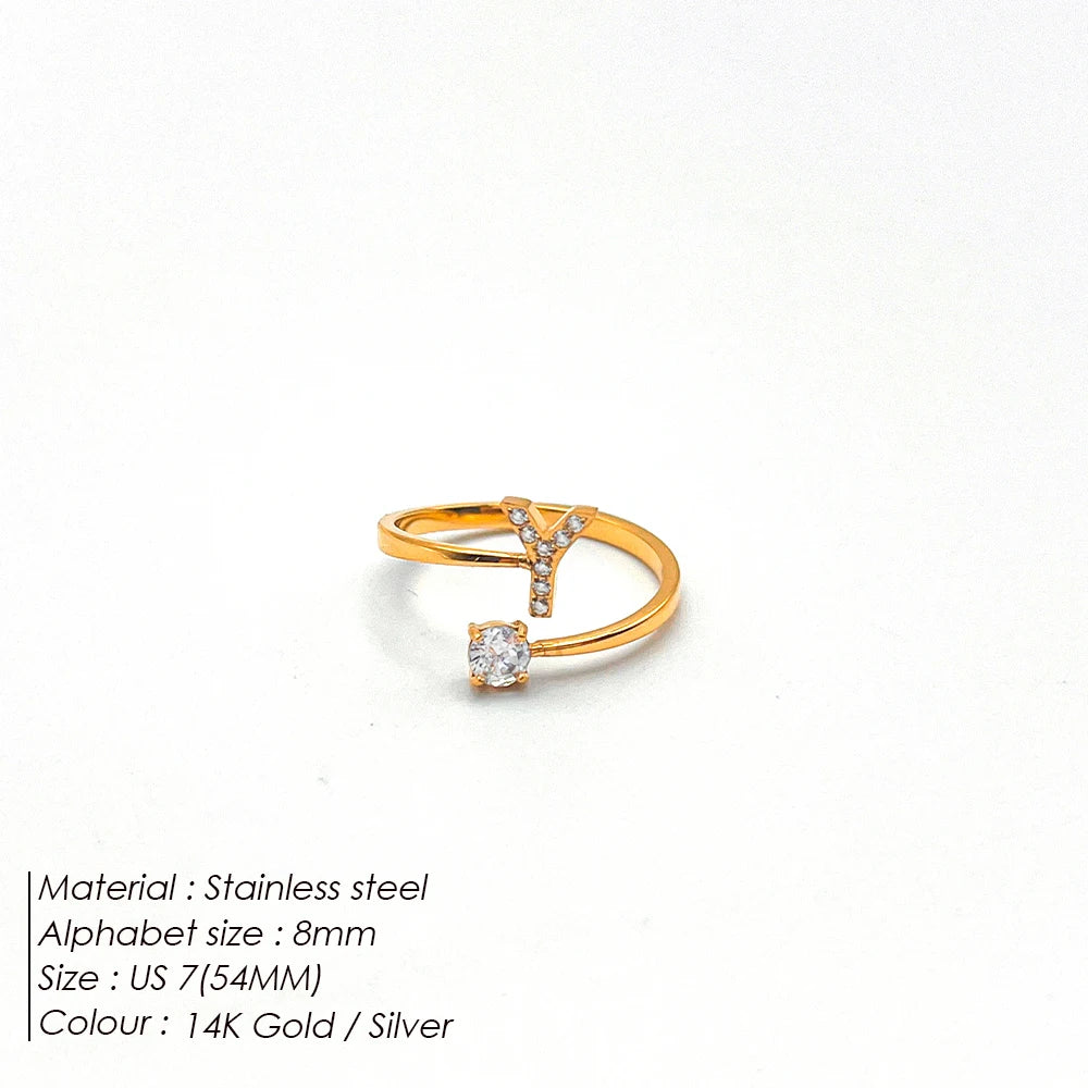 Shiny Letter Ring onesize
