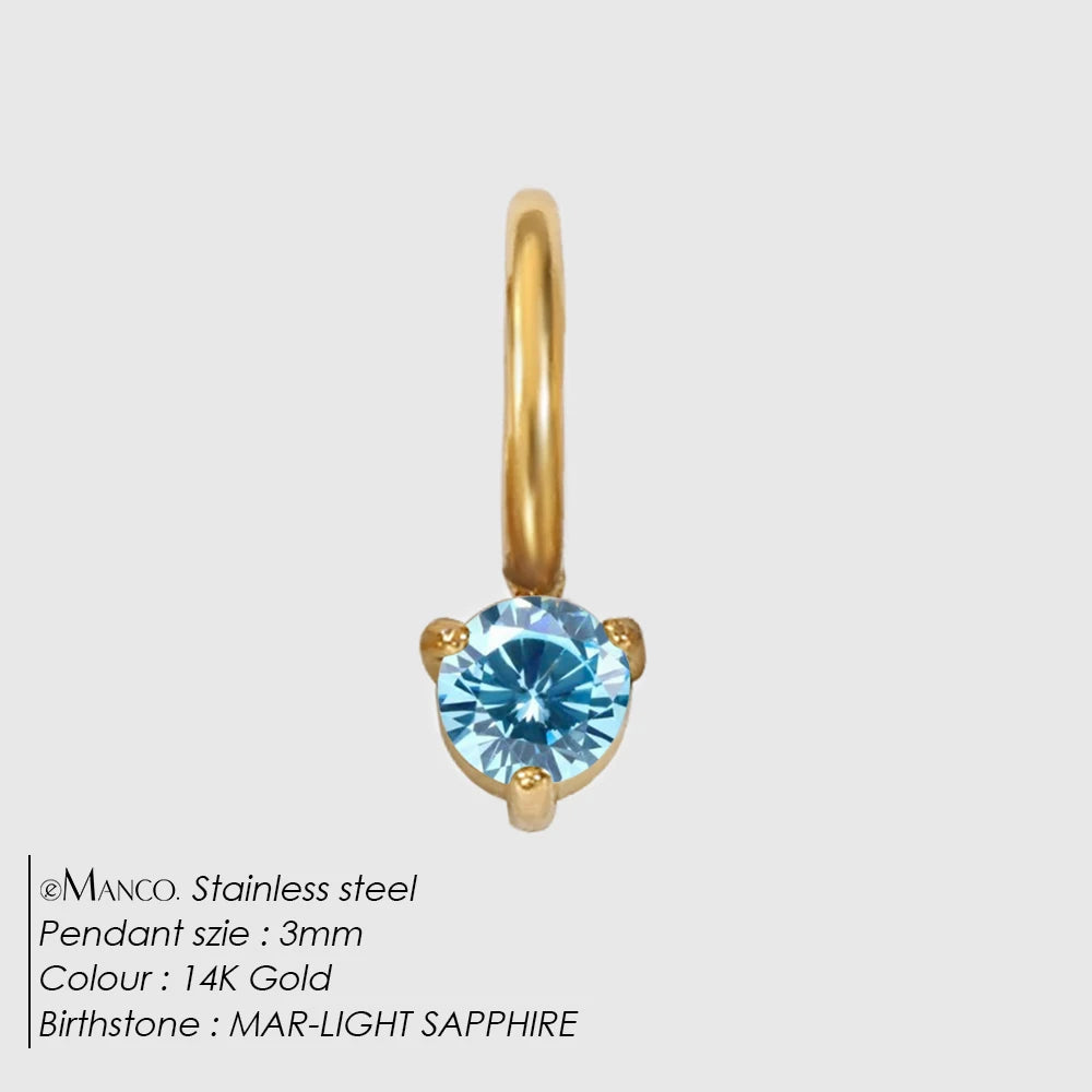 Round Birthstone Charms