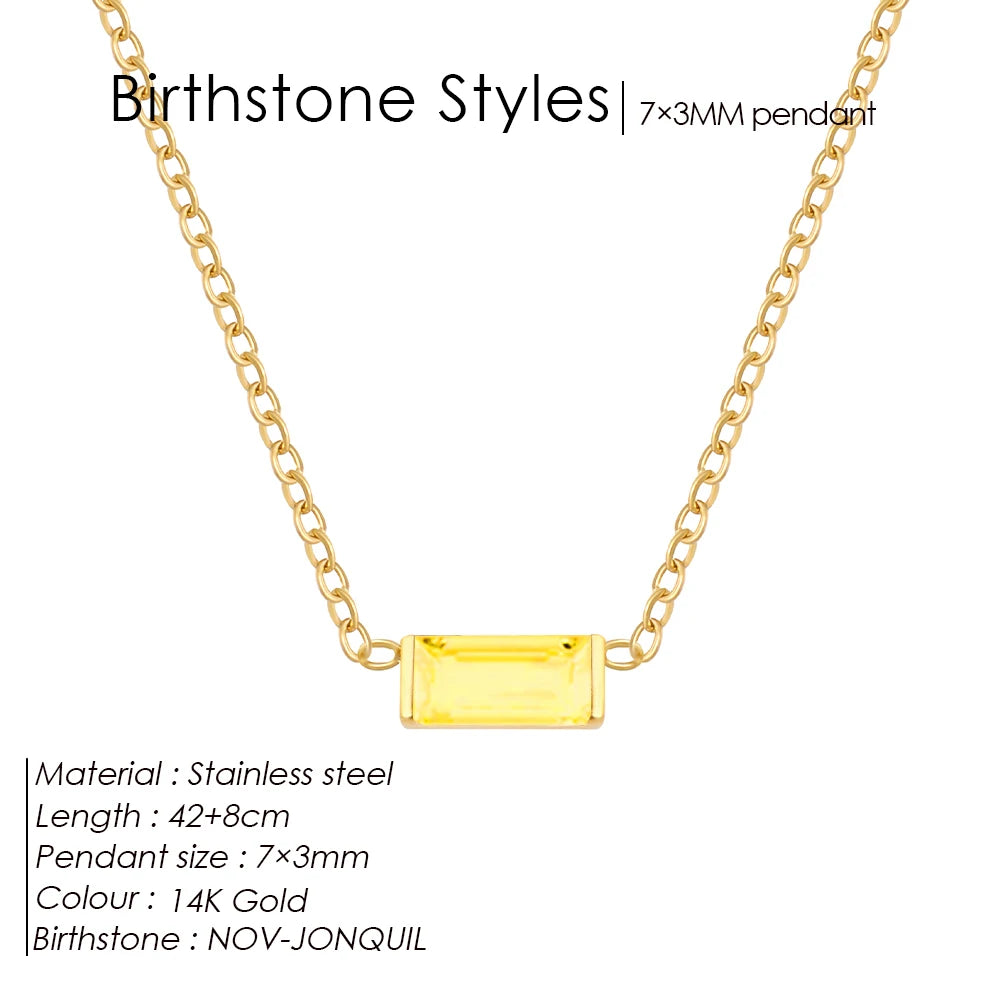 Birthstone Bar Necklace