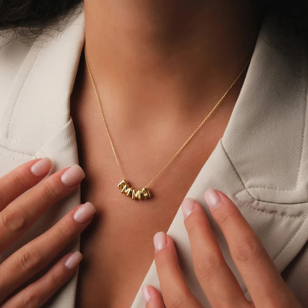 Bubble Letter Charm Kette