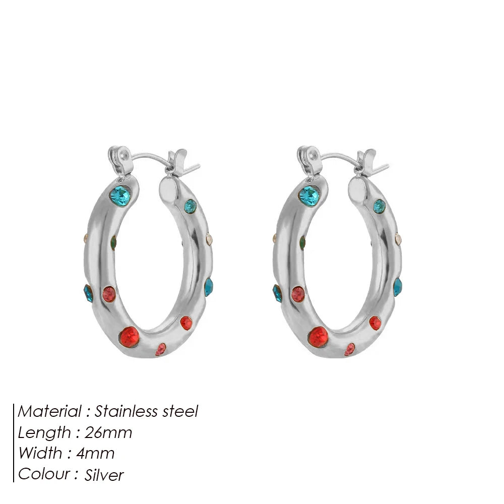 Bold Hoops Color Dots Ohrringe