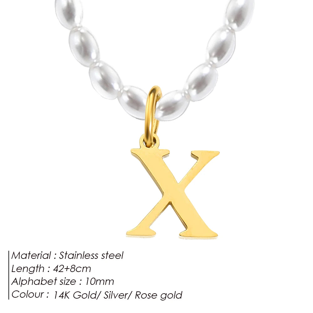 vegan perla beach letter Kette