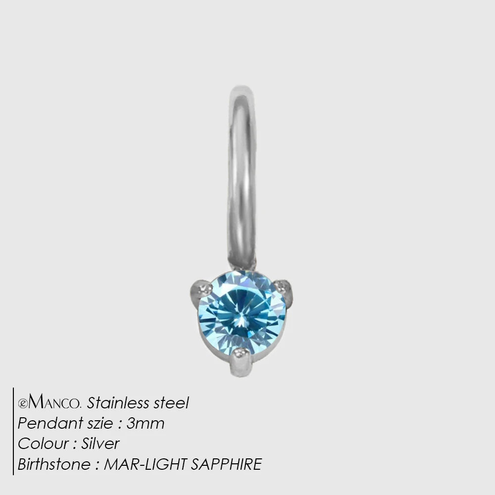 Round Birthstone Charms