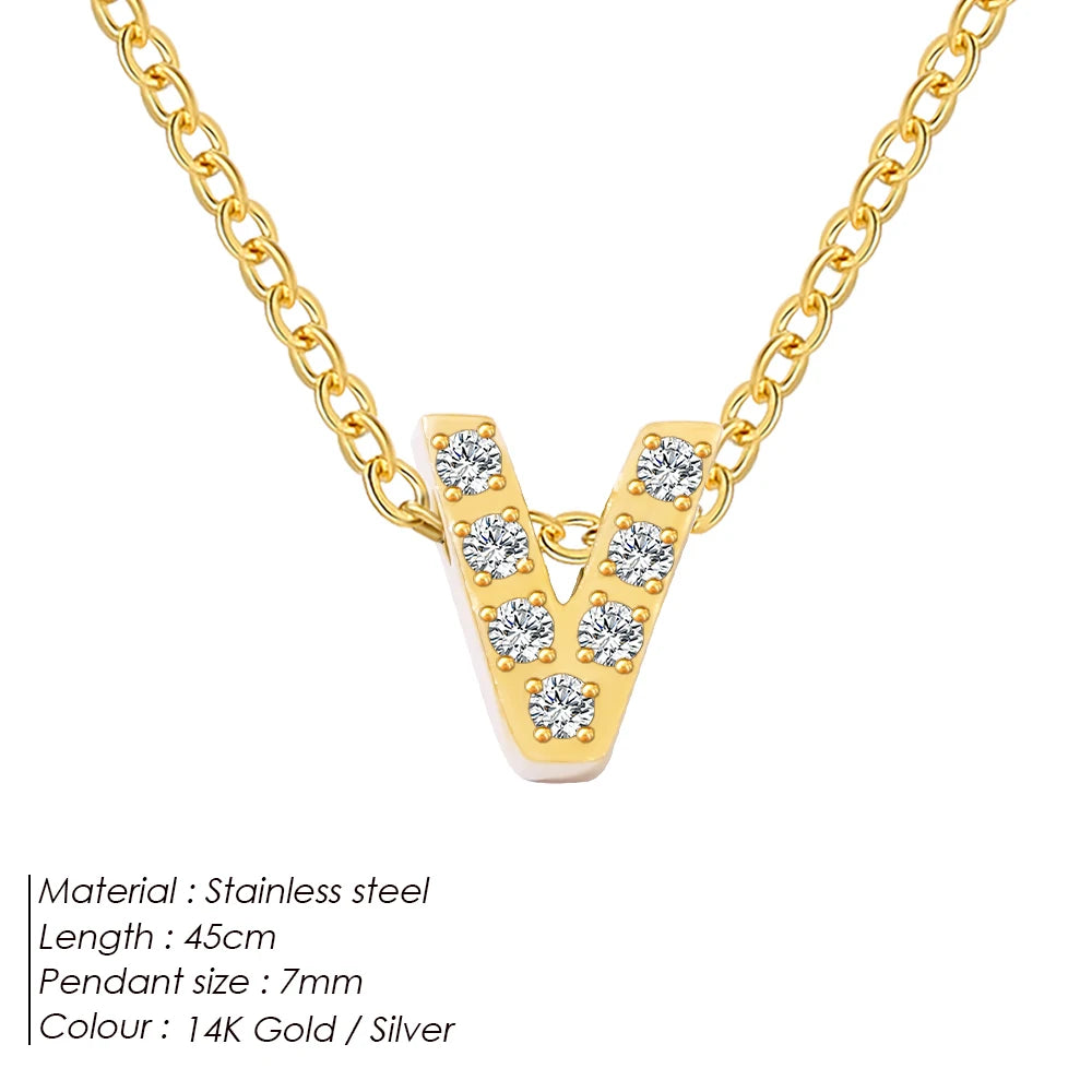 Shiny Floating Letter Charm Kette