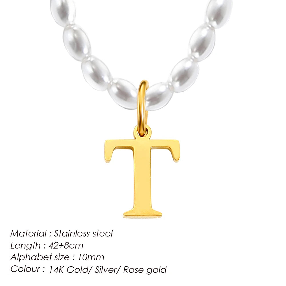 vegan perla beach letter Kette