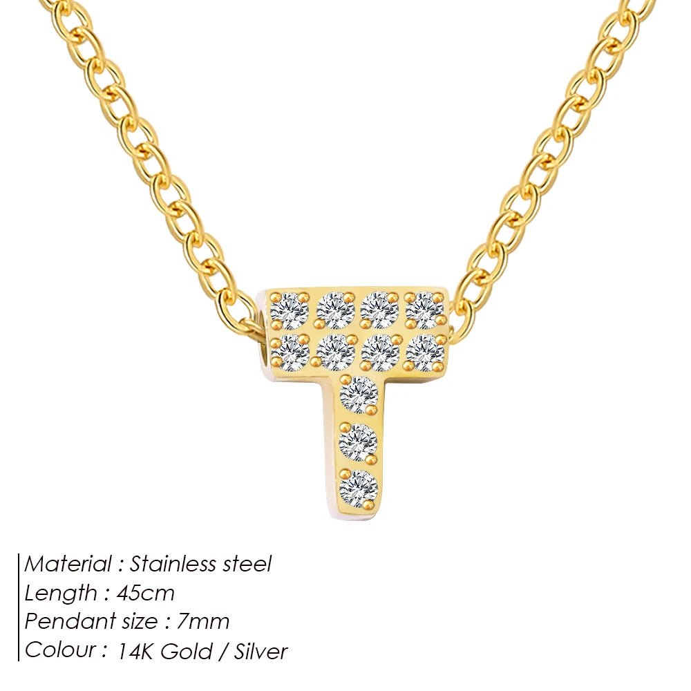 Shiny Floating Letter Charm Kette