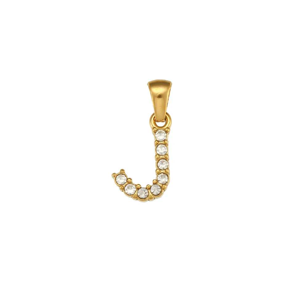 Collier Charm Zircon / Pearl Letter