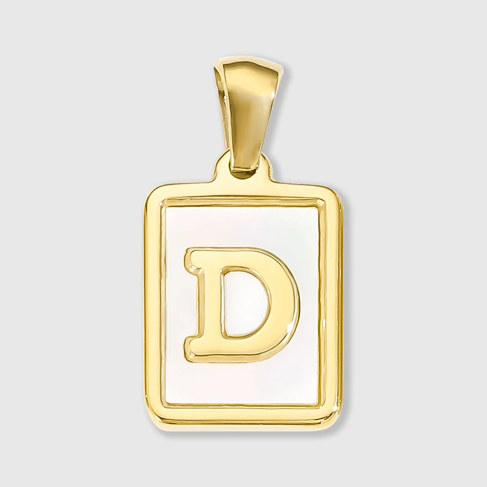 Shell Square Letter Charm