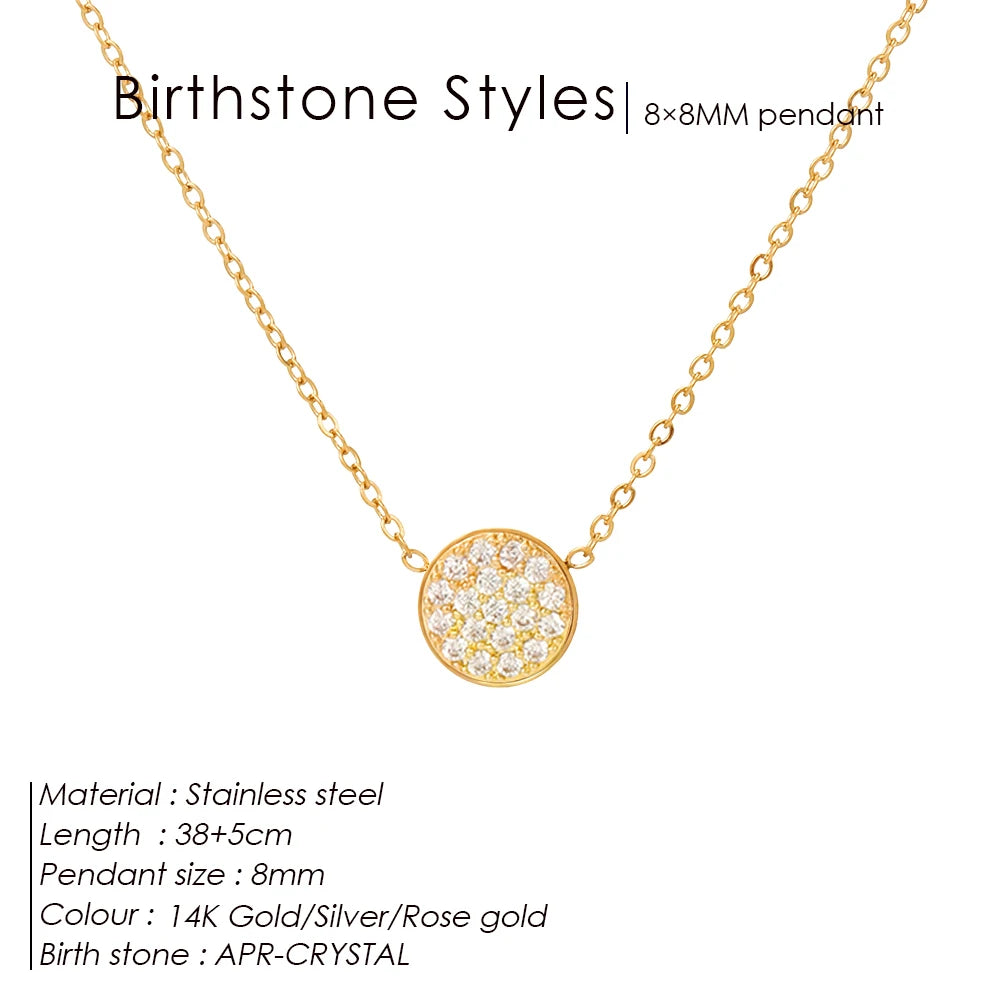 Birthstone Crystal Dot Kette