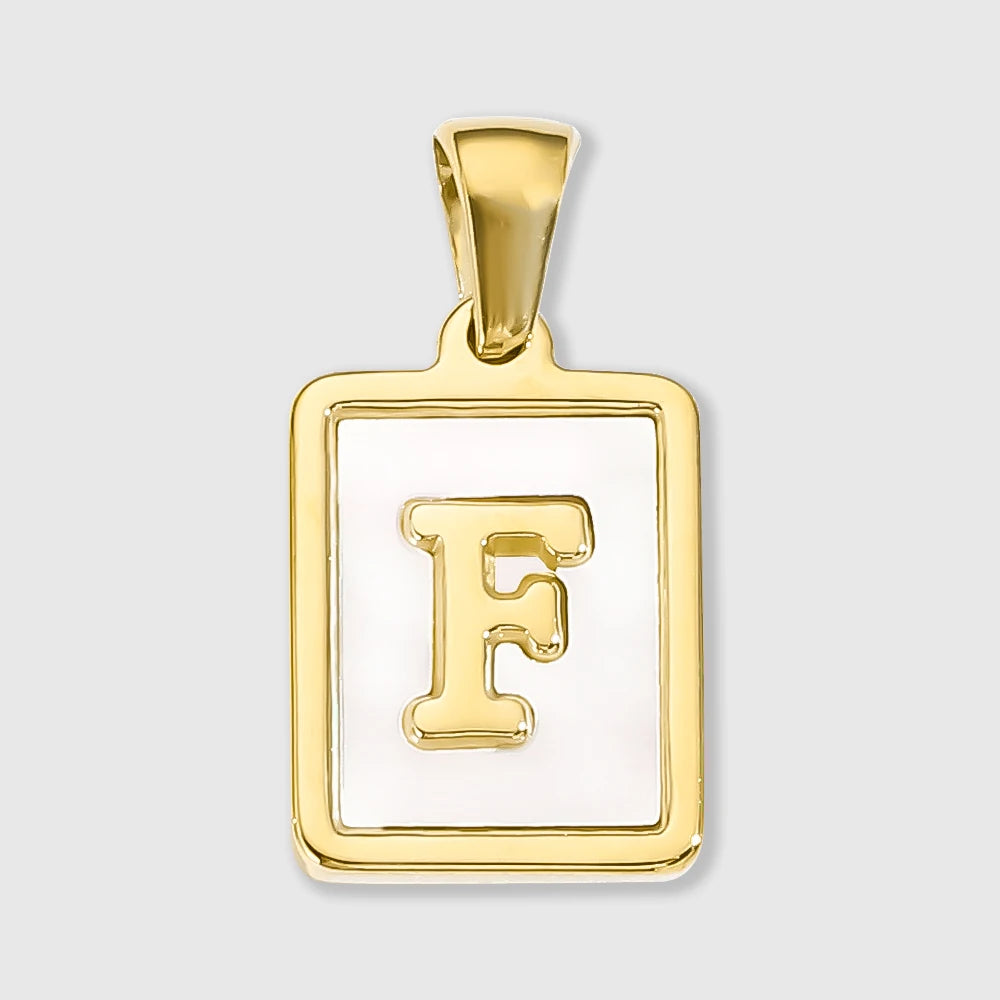 Shell Square Letter Charm