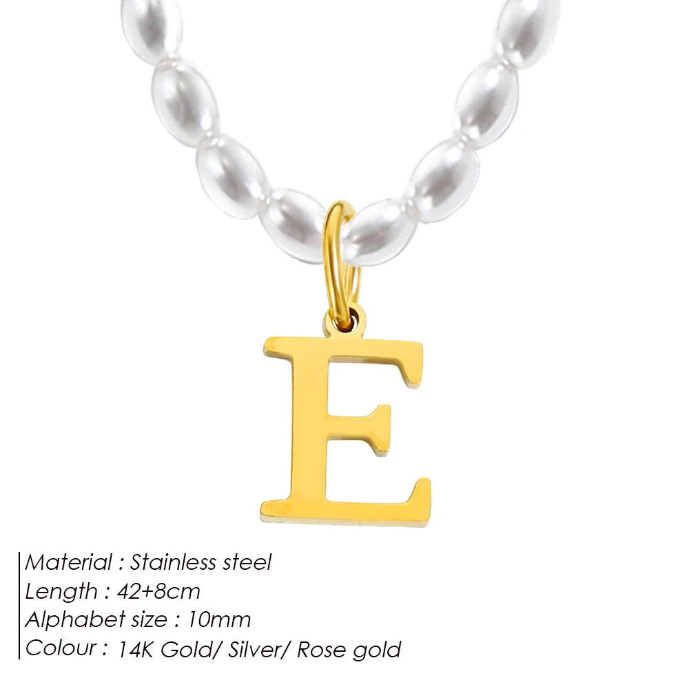 vegan perla beach letter Kette