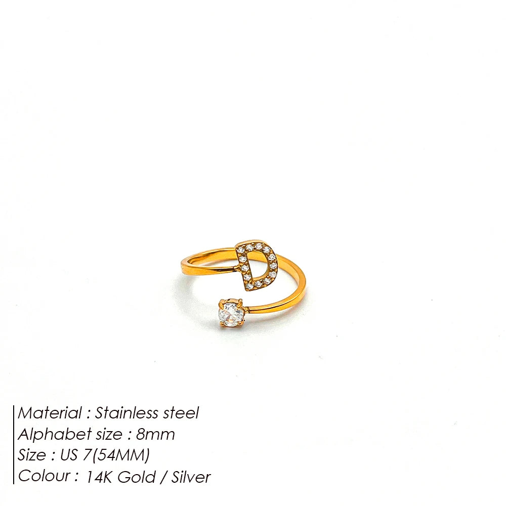Shiny Letter Ring onesize