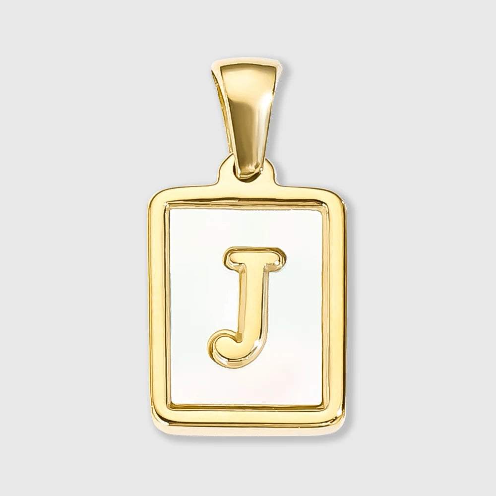 Shell Square Letter Charm