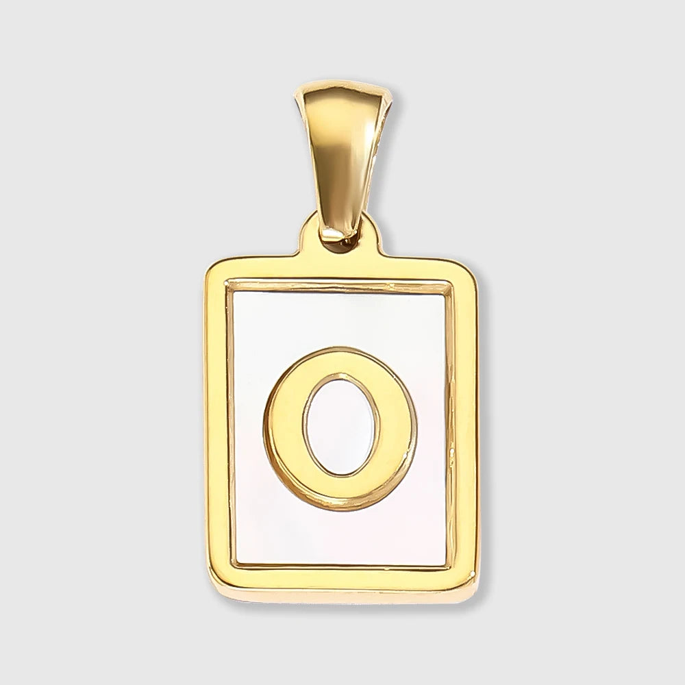 Shell Square Letter Charm