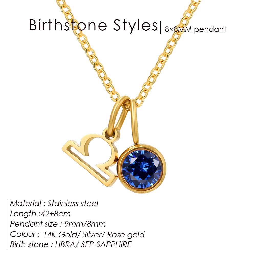 Birthstone Constellation Double Charm Kette