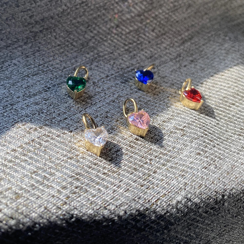 Herz Crystal Charm blau