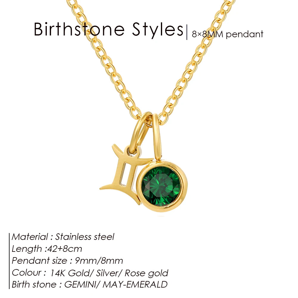 Birthstone Constellation Double Charm Kette