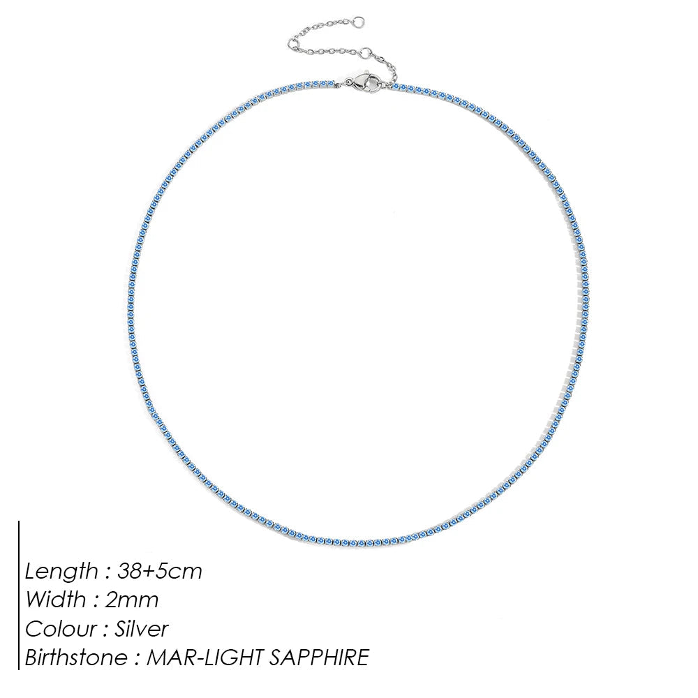 Birthstone Tennis Necklace