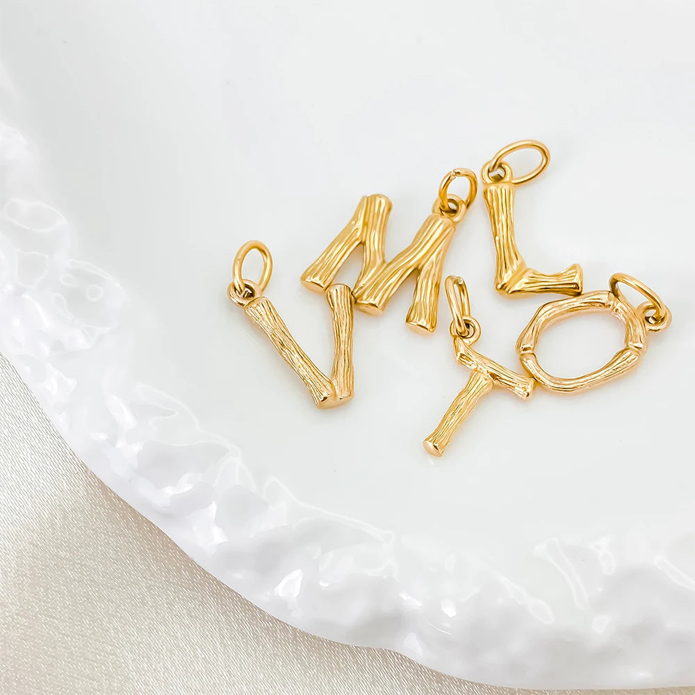 Bamboo Letter Charm