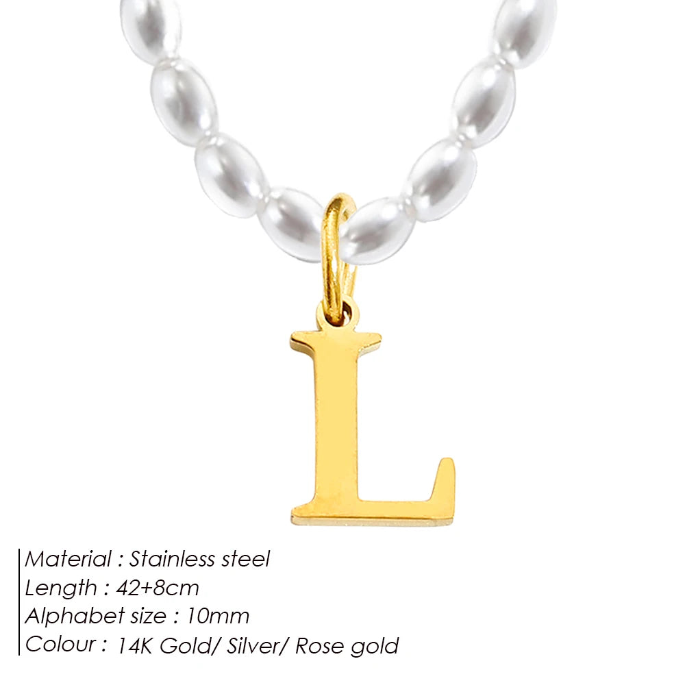 vegan perla beach letter Kette