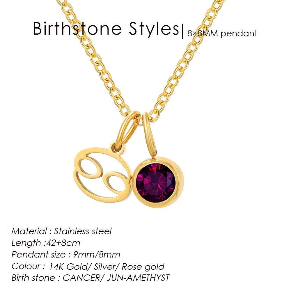 Birthstone Constellation Double Charm Kette