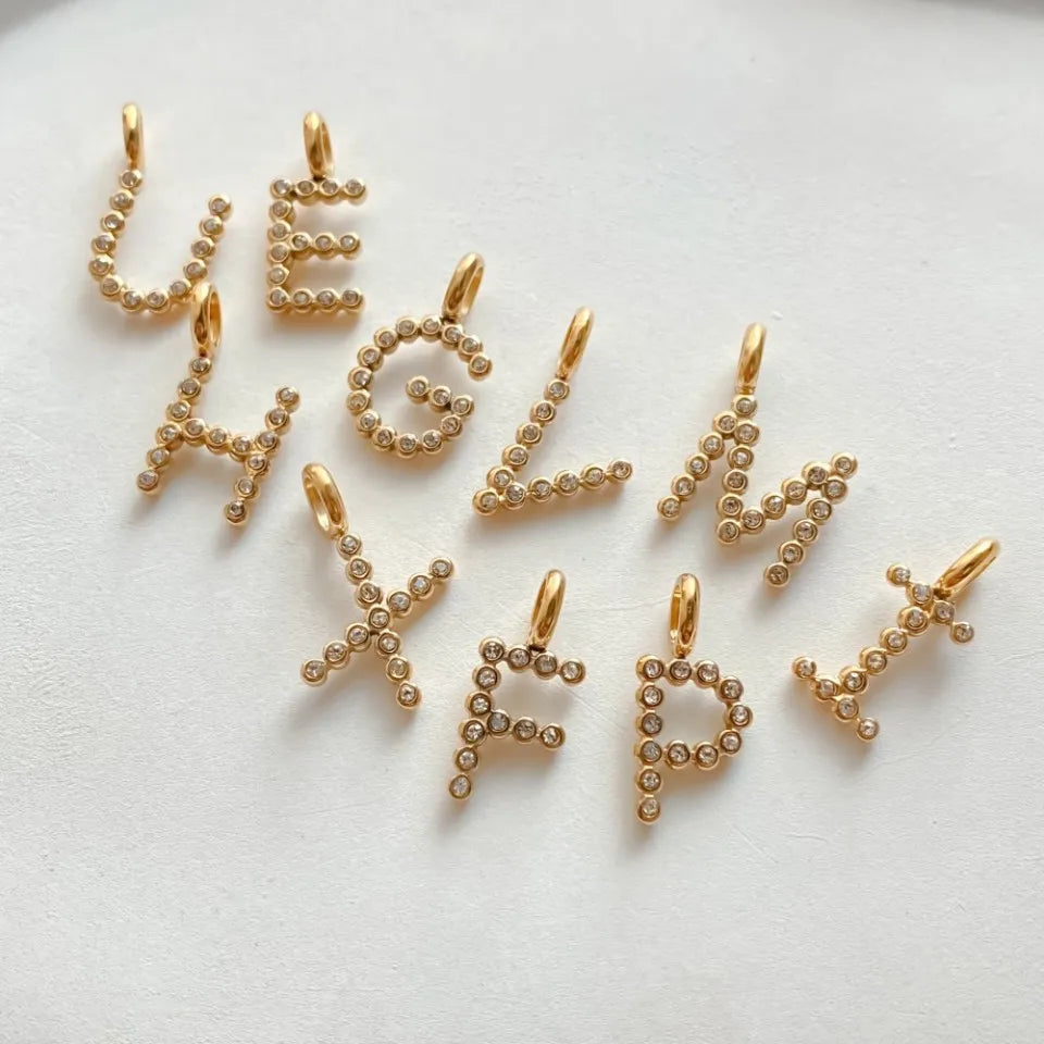 Letter Shinny Dots Charm