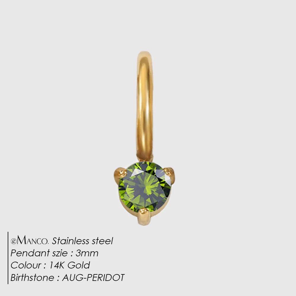 Round Birthstone Charms