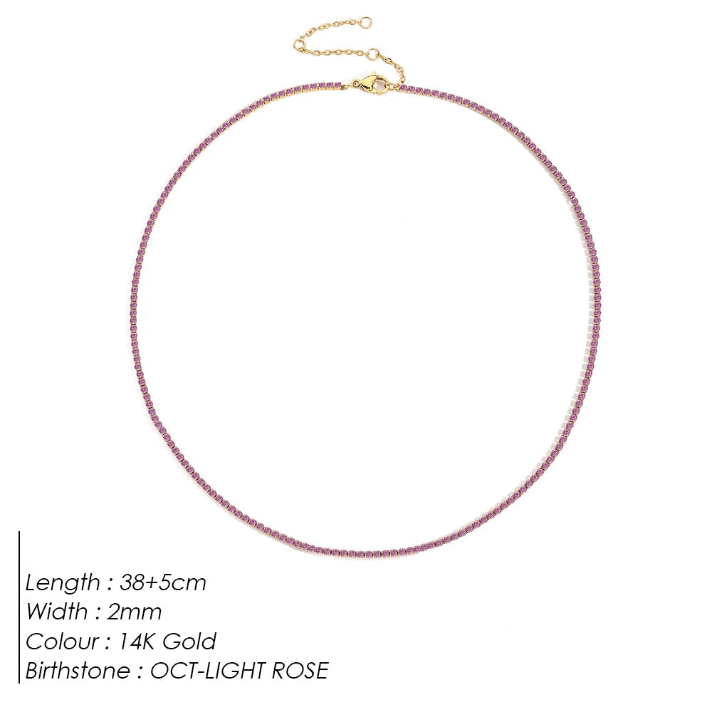 Birthstone Tennis Necklace