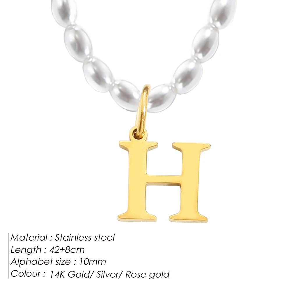 vegan perla beach letter Kette