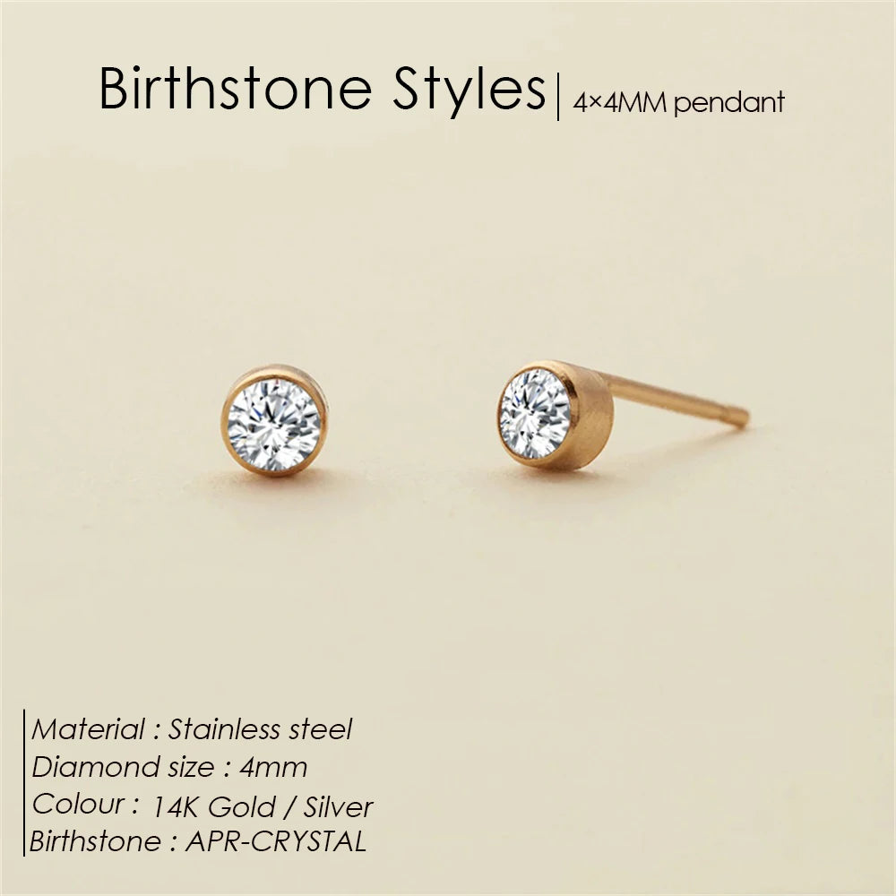 Geburtsstein Studs Ohrstecker Ohrringe