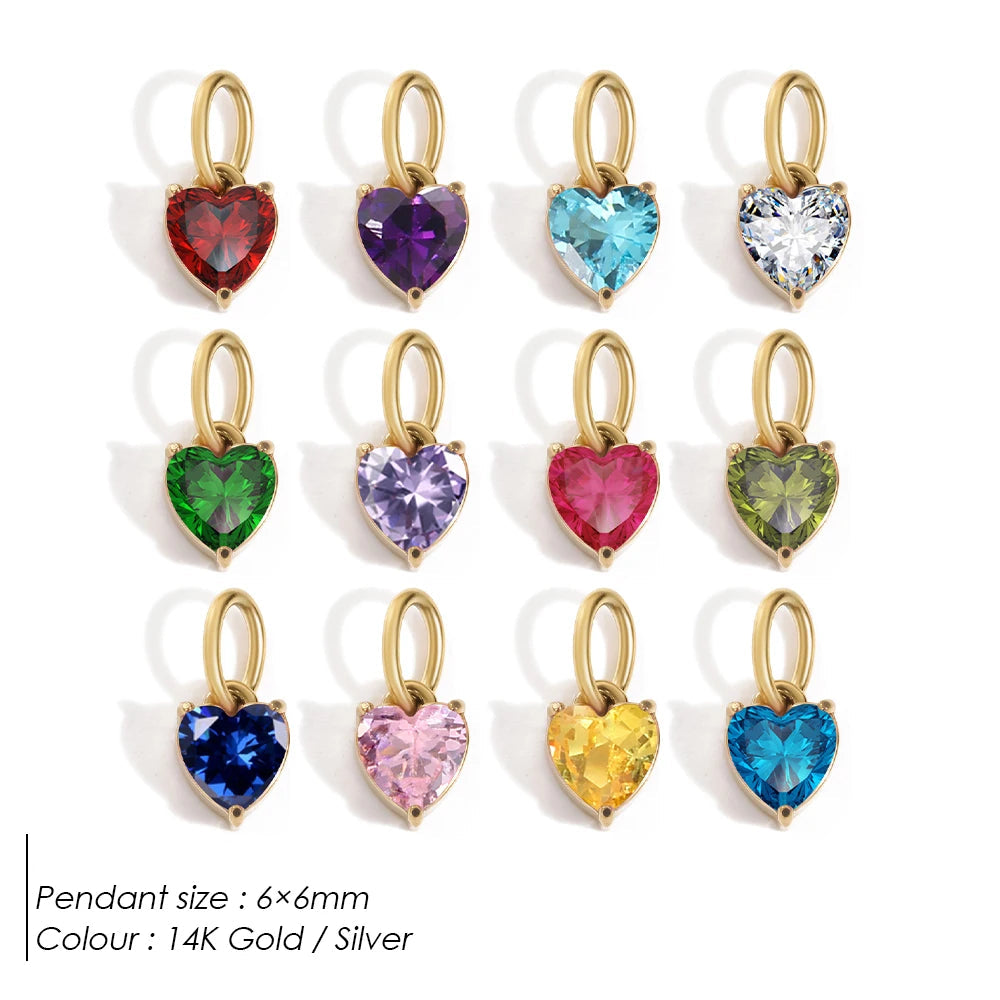 Heart EcoDiamant Birthstone Charm