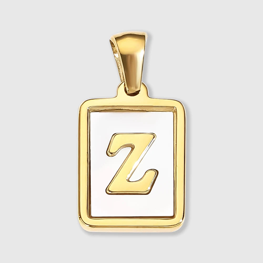 Shell Square Letter Charm