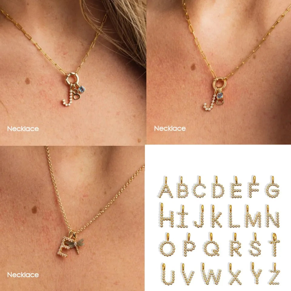 Letter Shinny Dots Charm