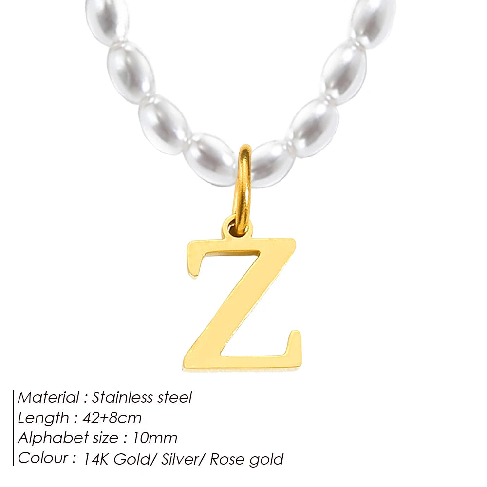 vegan perla beach letter Kette