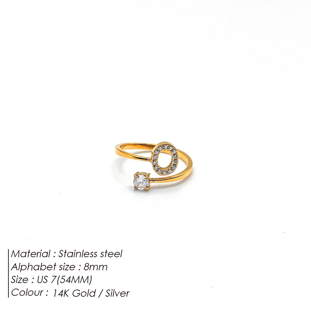 Shiny Letter Ring onesize