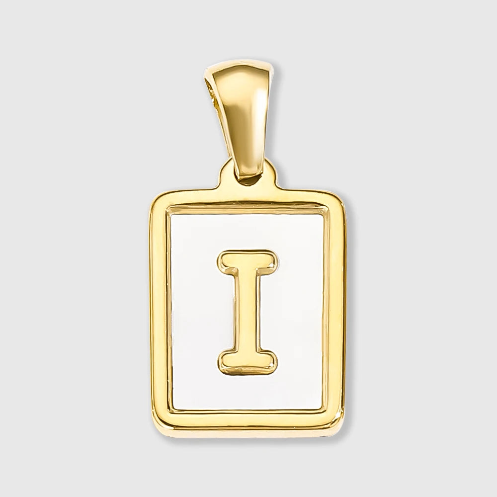 Shell Square Letter Charm