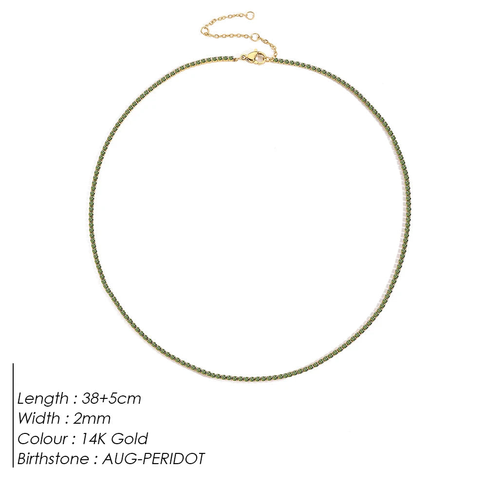 Birthstone Tennis Necklace