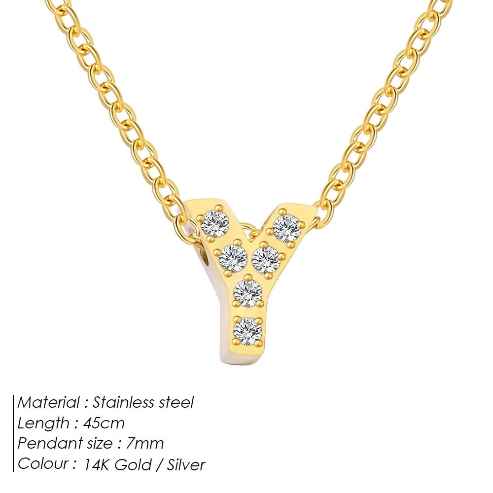 Shiny Floating Letter Charm Kette