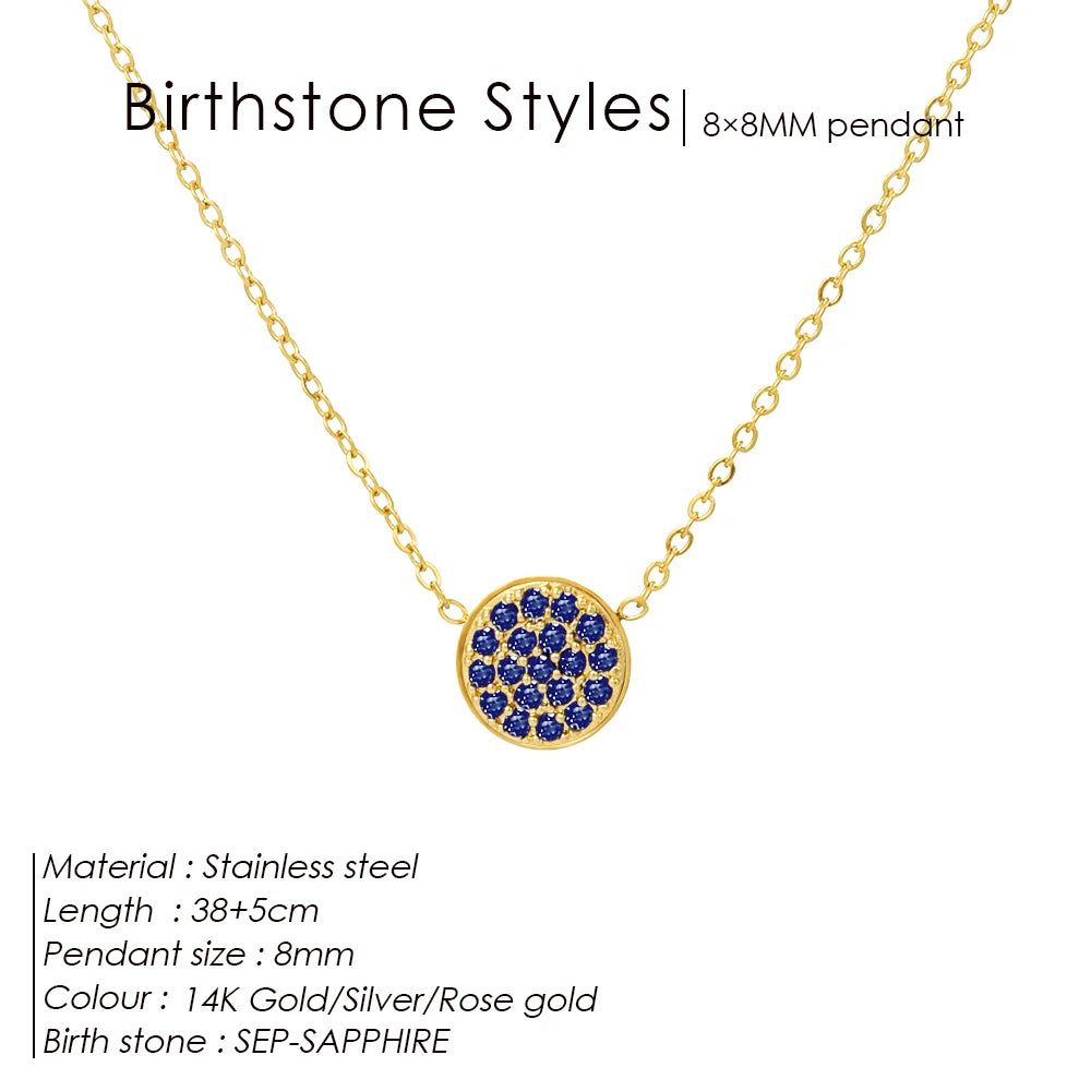 Birthstone Crystal Dot Kette