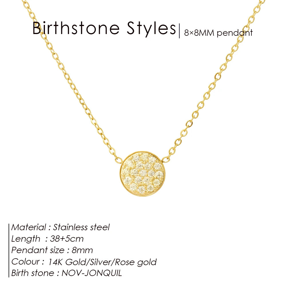 Birthstone Crystal Dot Kette