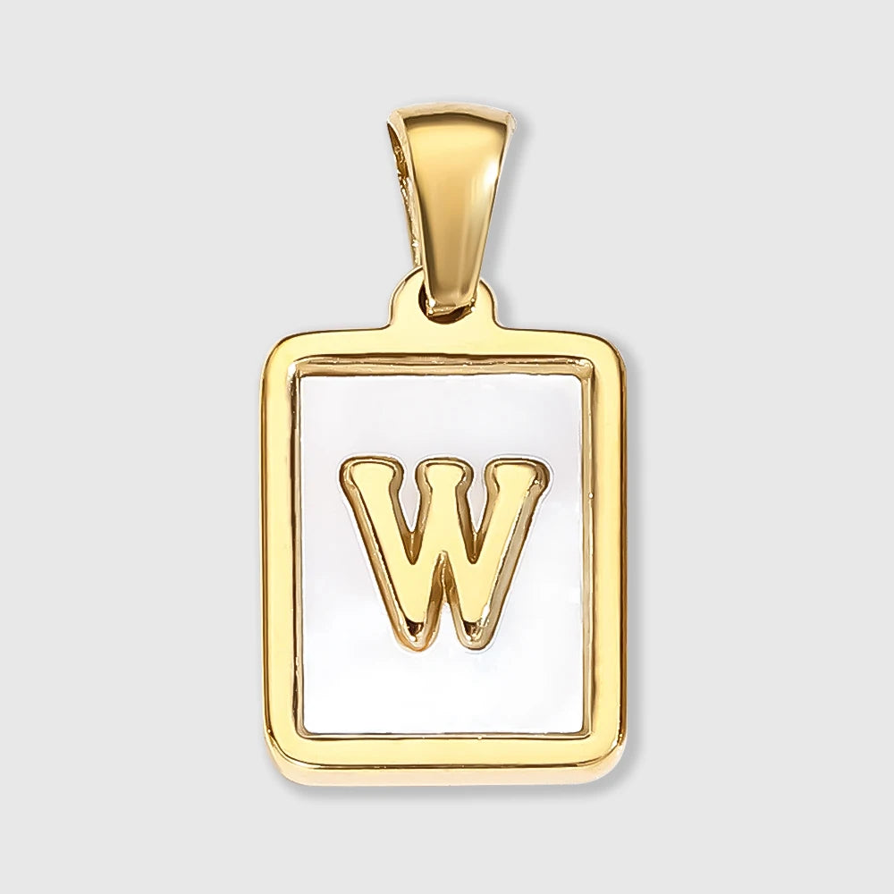 Shell Square Letter Charm