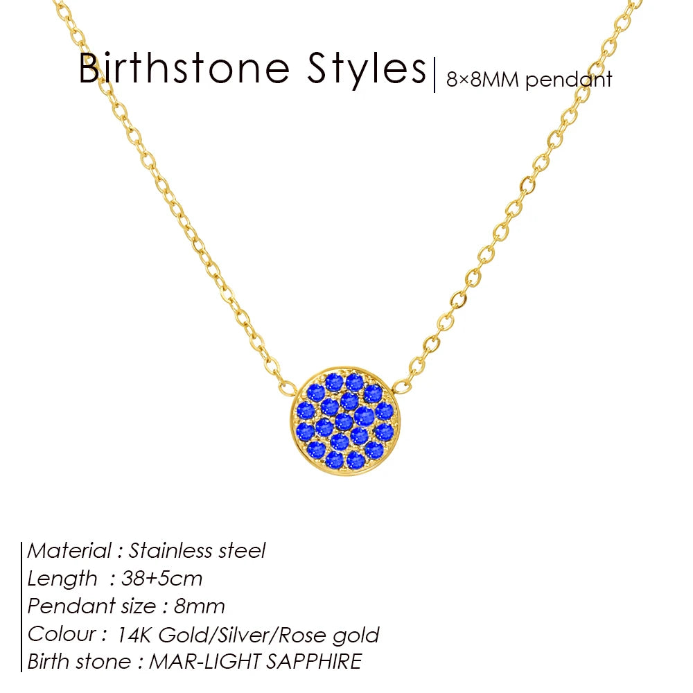 Birthstone Crystal Dot Kette