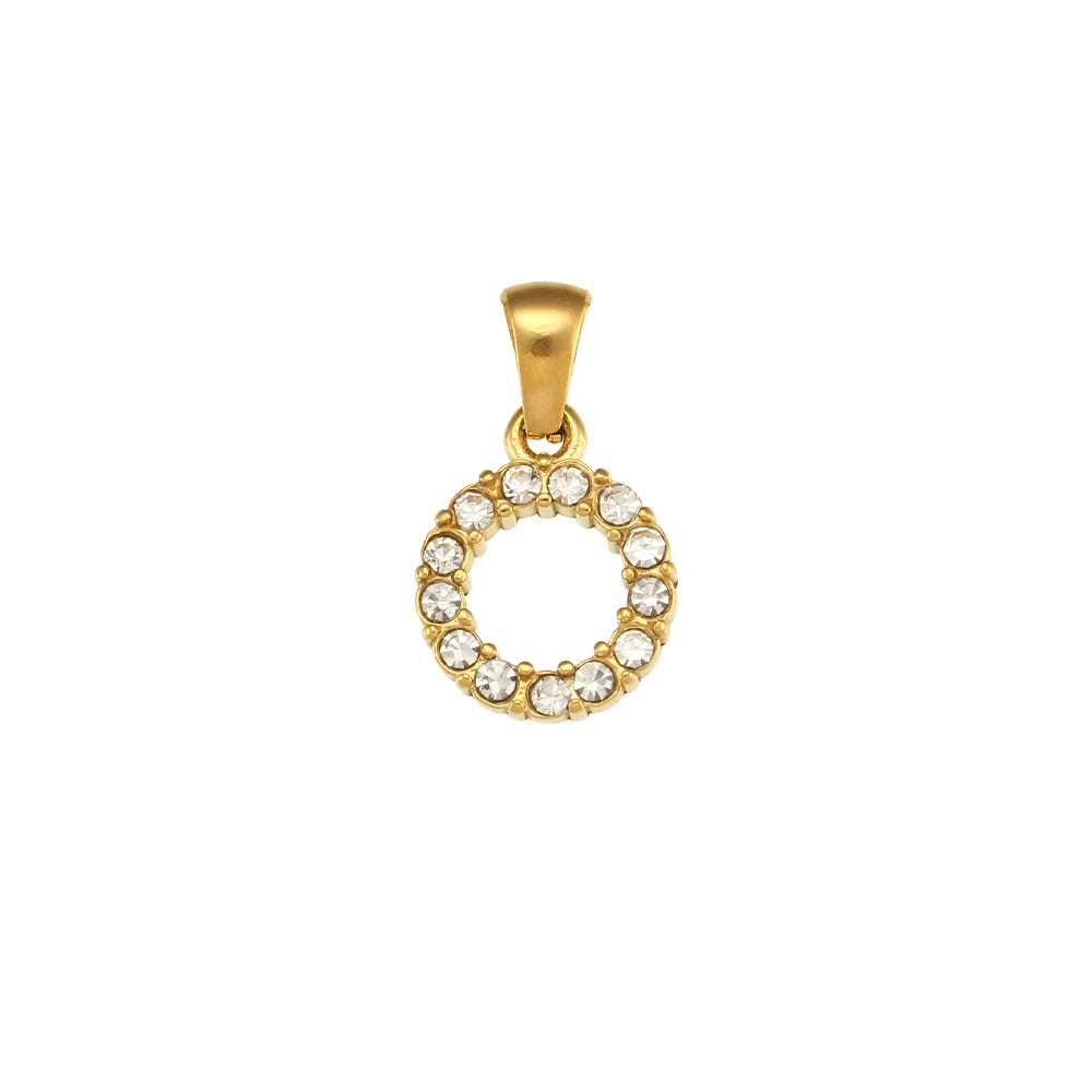 Collier Charm Zircon / Pearl Letter