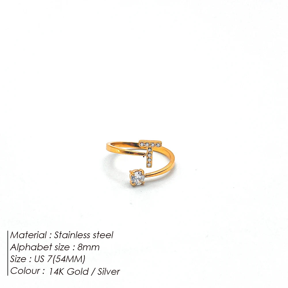 Shiny Letter Ring onesize