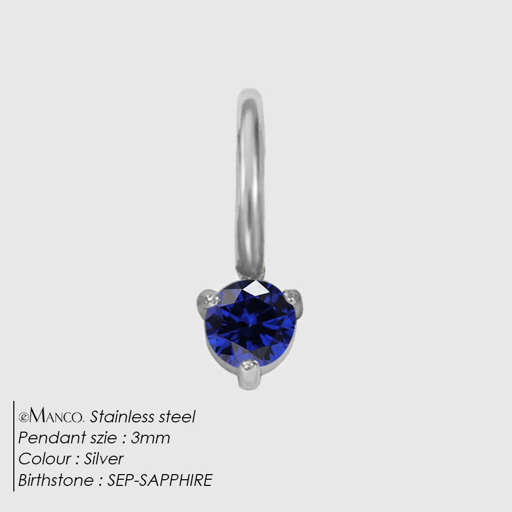 Round Birthstone Charms