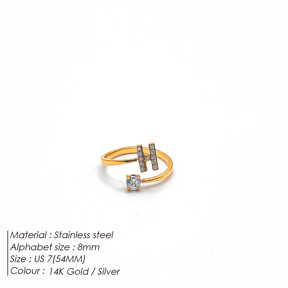 Shiny Letter Ring onesize